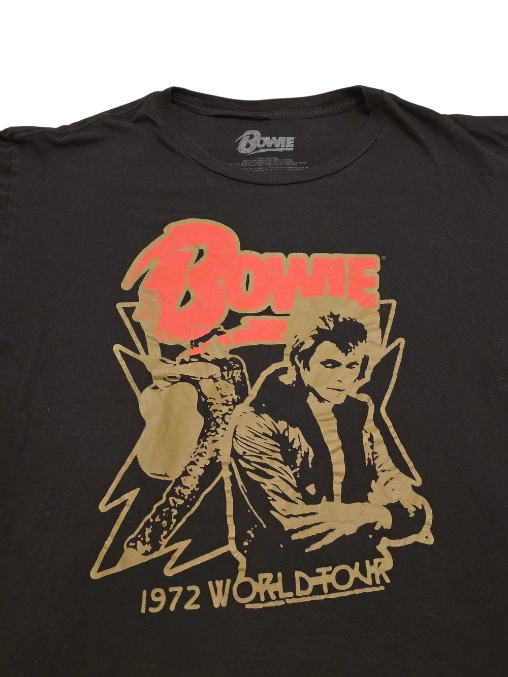 David Bowie 1972 World Tour Black Graphic T-Shirt - Picture 2 of 4
